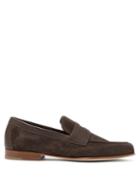 Matchesfashion.com John Lobb - Hendra Suede Penny Loafers - Mens - Dark Brown