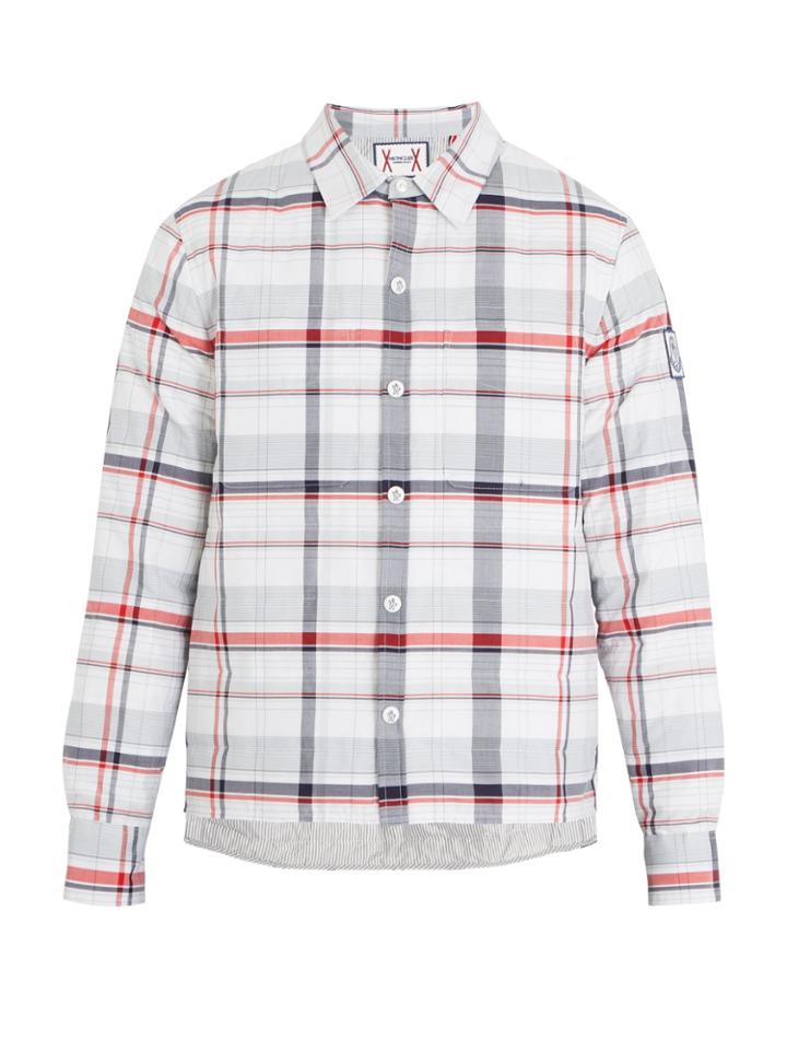 Moncler Gamme Bleu Check Quilted Down Shirt