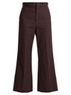 Matchesfashion.com Chlo - Embroidered Dot Cotton Trousers - Womens - Purple Multi
