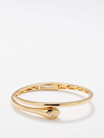 Anita Ko - Snake Coil Diamond, Emerald & 18kt Gold Bracelet - Womens - Gold Multi
