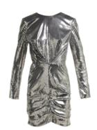 Matchesfashion.com Msgm - Sequin Ruched Mini Dress - Womens - Silver