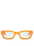 Jacques Marie Mage - Whiskeyclone Rectangular Acetate Sunglasses - Mens - Orange