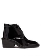 Matchesfashion.com Martine Rose - Vin Square-toe Patent-leather Boots - Womens - Black