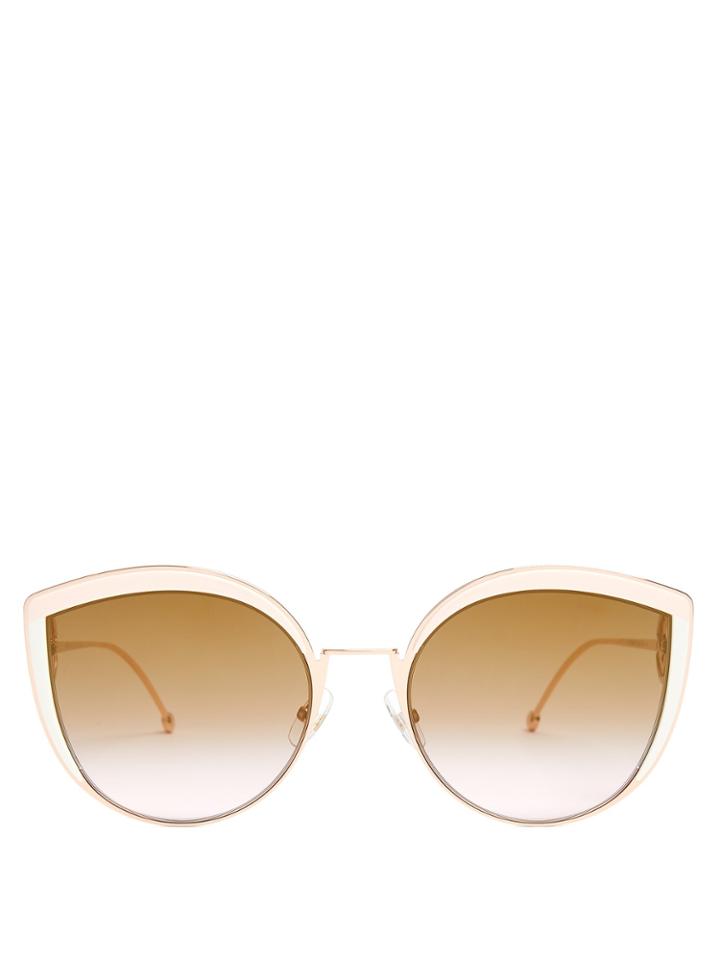 Fendi Cat-eye Metal Sunglasses