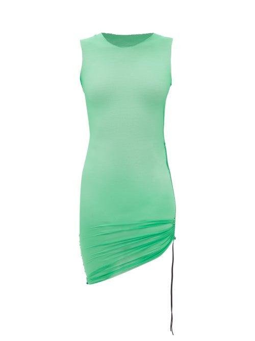 Louisa Ballou - Heatwave Mesh Sleeveless Mini Dress - Womens - Green