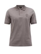 Dunhill - Logo-embroidered Mercerised-cotton Polo Shirt - Mens - Grey