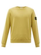 Stone Island - Logo-patch Garment-dyed Cotton-jersey Sweatshirt - Mens - Yellow