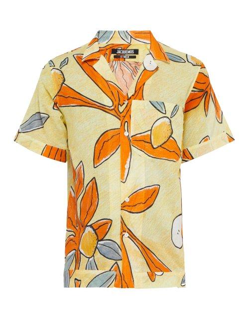 Matchesfashion.com Jacquemus - Leaves Print Cotton Shirt - Mens - Multi