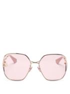 Matchesfashion.com Gucci - Gg Oversized Metal Sunglasses - Womens - Gold