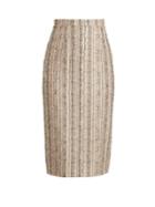 Roland Mouret Norley Striped Boucl Pencil Skirt