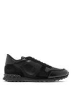 Matchesfashion.com Valentino - Rockrunner Canvas And Suede Trainers - Mens - Black