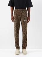 Palm Angels - Animalier Leopard-print Velour Track Pants - Mens - Black
