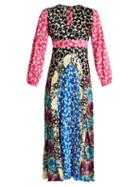 Matchesfashion.com Duro Olowu - Ivy Contrast Panel Silk Dress - Womens - Multi