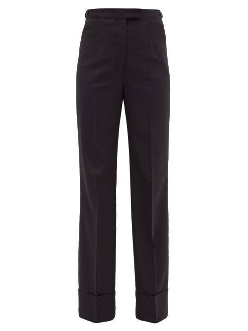 Matchesfashion.com Lemaire - Turned-up Twill Straight-leg Trousers - Womens - Navy