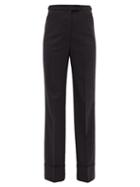 Matchesfashion.com Lemaire - Turned-up Twill Straight-leg Trousers - Womens - Navy
