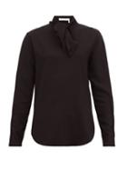 Matchesfashion.com See By Chlo - V Necktie Crepe Blouse - Womens - Black
