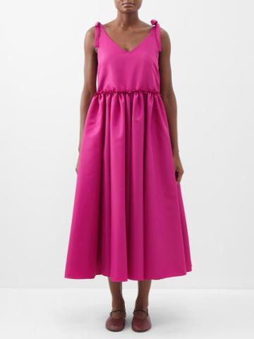 The Meaning Well - Felicity Tie-shoulder Upcycled Taffeta Dress - Womens - Pink