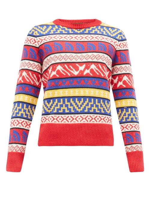 Matchesfashion.com The North Face - Logo-jacquard Wool Sweater - Mens - Blue