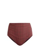 Matchesfashion.com Belize - Pepe High Waisted Check Bikini Bottoms - Womens - Pink Multi