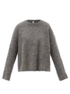 Totme - Round-neck Alpaca-blend Sweater - Womens - Dark Grey