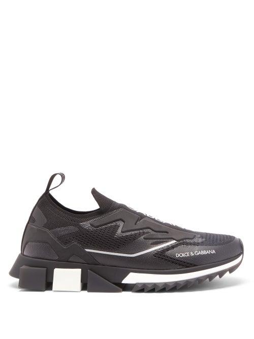 Matchesfashion.com Dolce & Gabbana - Sorrento Mesh Slip-on Trainers - Mens - Black White