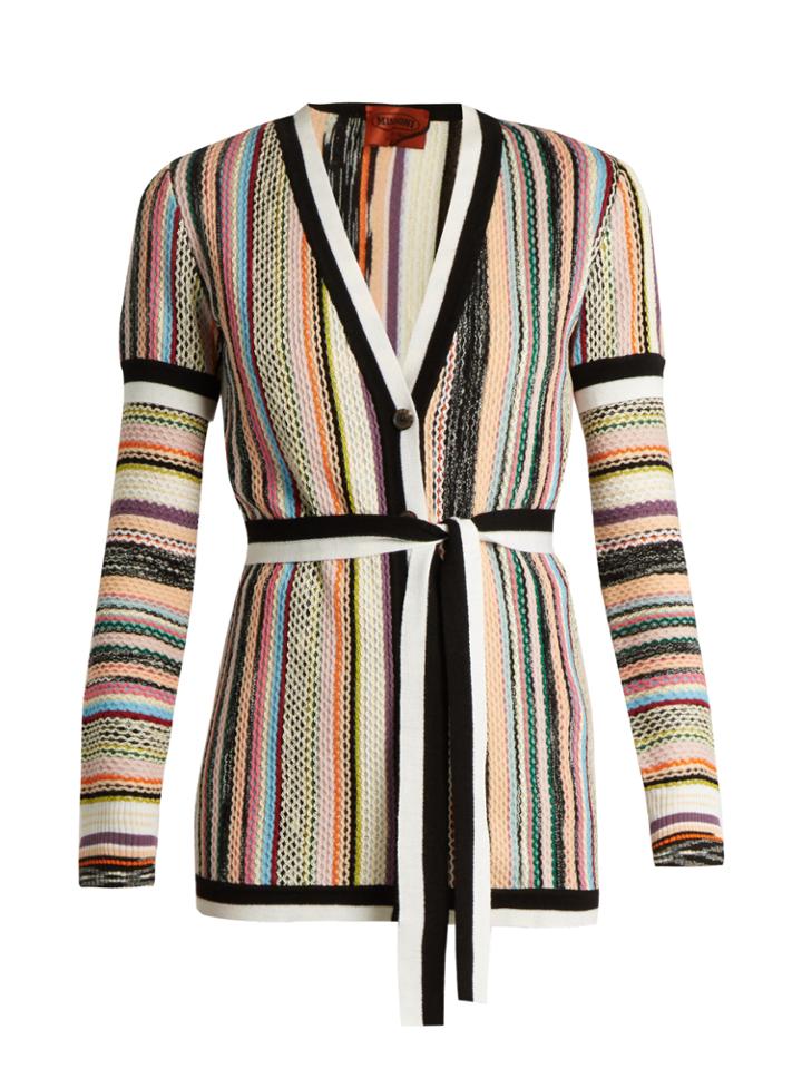 Missoni Striped Textured-knit Cardigan