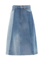 B Sides - Simone Panelled Denim Midi Skirt - Womens - Blue