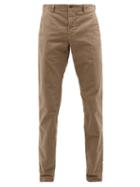 Matchesfashion.com Incotex - Logo Embroidered Garment Dyed Cotton Blend Chinos - Mens - Camel