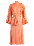 Ellery Olga Ruffled Silk-satin Midi Dress