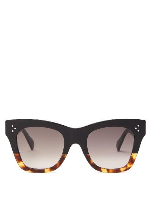 Matchesfashion.com Celine Eyewear - Square Tortoiseshell-gradient Acetate Sunglasses - Womens - Black Brown