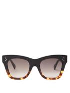 Matchesfashion.com Celine Eyewear - Square Tortoiseshell-gradient Acetate Sunglasses - Womens - Black Brown
