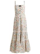 Saloni Fara Floral-print Tiered Cotton Dress