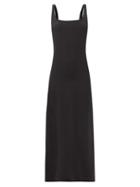 Ladies Beachwear Matteau - Square-neck Silk-charmeuse Slip Dress - Womens - Black