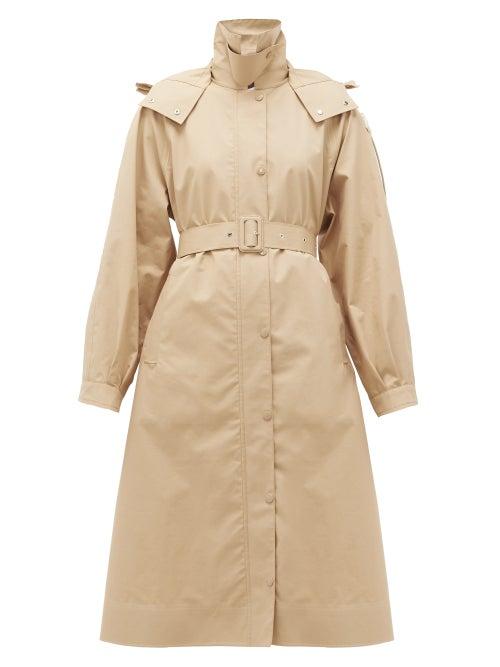 Matchesfashion.com 4 Moncler Simone Rocha - Silene Single-breasted Cotton-blend Twill Coat - Womens - Beige