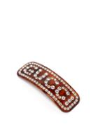 Matchesfashion.com Gucci - Crystal Logo Resin Hair Slide - Womens - Brown