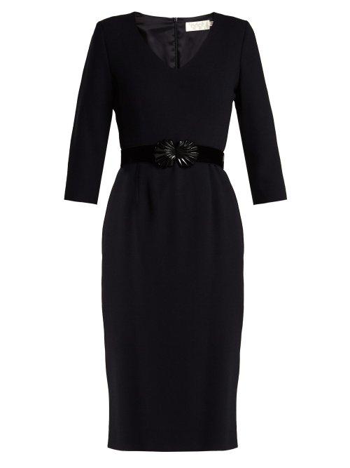 Matchesfashion.com Goat - Gilda Wool Crepe Dress - Womens - Navy