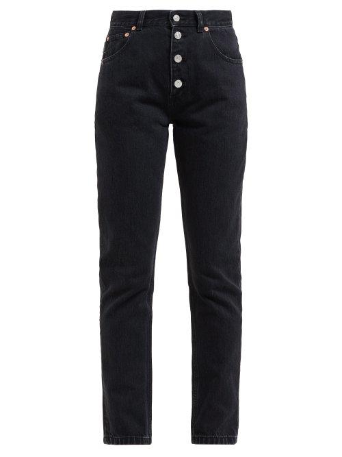 Matchesfashion.com Balenciaga - Tube High Rise Straight Leg Jeans - Womens - Black