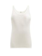 Matchesfashion.com Saint Laurent - Scoop-neck Ribbed Modal-blend Tank Top - Womens - White