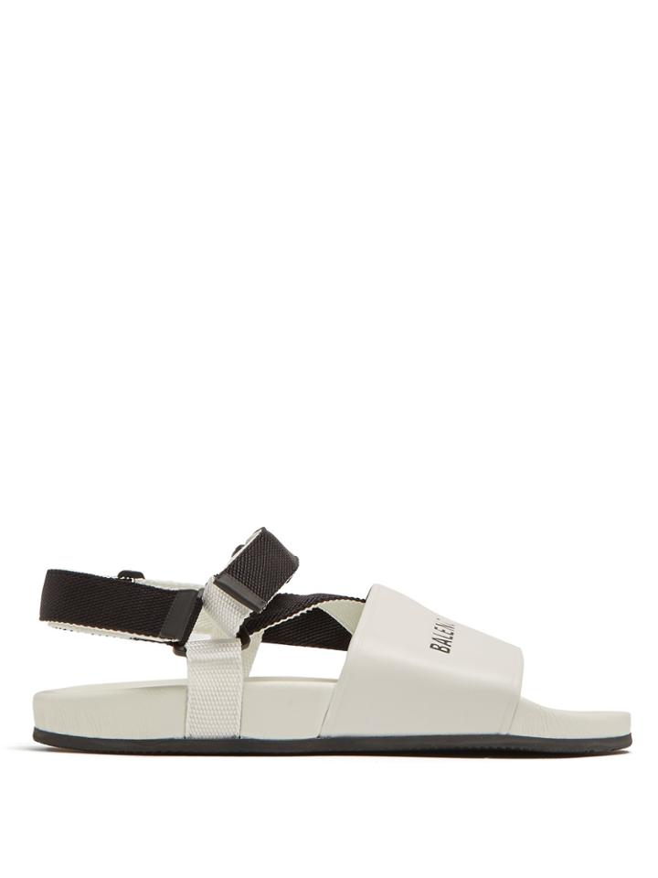 Balenciaga Logo-debossed Leather Sandals