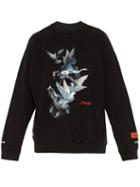 Matchesfashion.com Heron Preston - Dove Print Cotton Jersey Sweatshirt - Mens - Black