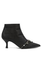 Matchesfashion.com Erdem - Sienna Crystal Embellished Faille Ankle Boots - Womens - Black