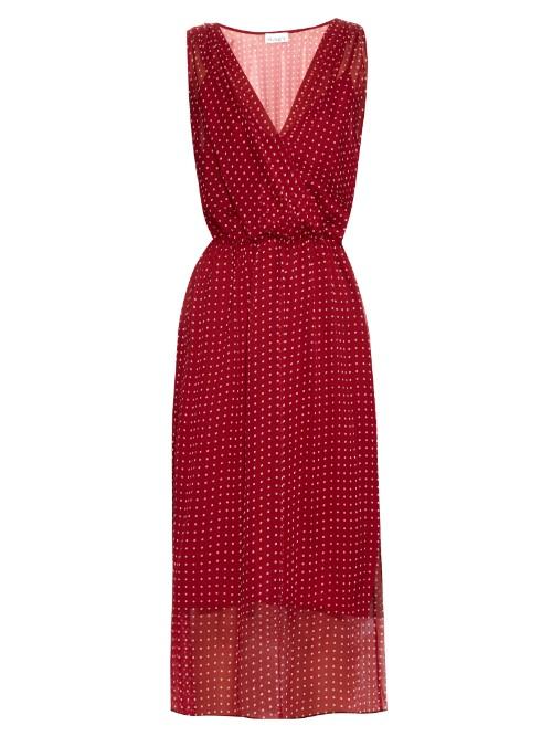 Raey Polka-dot Print Silk-chiffon Dress