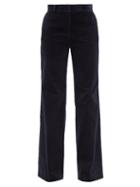 Ladies Rtw Bella Freud - Kim Cotton-corduroy Bootcut Trousers - Womens - Navy
