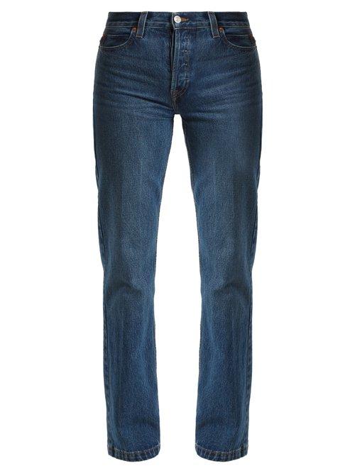 Matchesfashion.com Re/done Originals - High Rise Straight Leg Jeans - Womens - Mid Blue