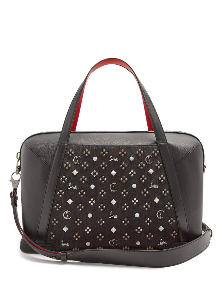 Christian Louboutin Bagdamon Spike-embellished Leather Holdall