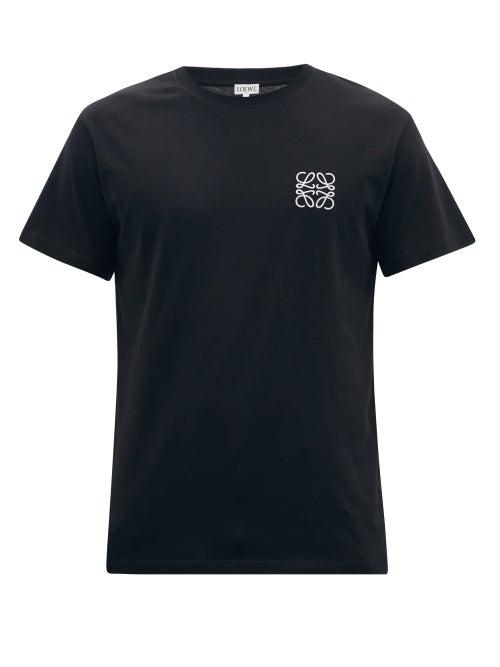 Loewe - Anagram-embroidered Cotton-jersey T-shirt - Mens - Black