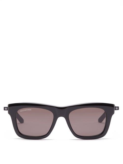 Balenciaga - Square Acetate Sunglasses - Mens - Black