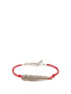 Matchesfashion.com Isabel Marant - Feather Charm Fabric Bracelet - Mens - Red Silver