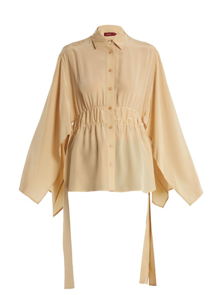 Sies Marjan Addilyn Slit-hem Silk Crepe De Chine Blouse