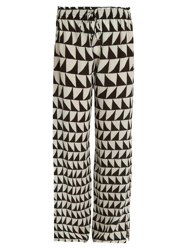 Kalmar Zigzag-print Crepe De Chine Trousers